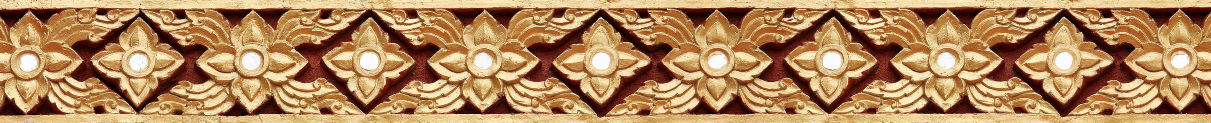 Antique Thai Buddhist temple decoration motif border.